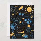 プールエレガントパーティー誕生日招待状 招待状 (裏面)