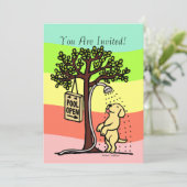 プールオープンおもしろいイエローラブラドール漫画 招待状 (スタンド正面)