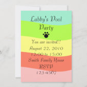 プールオープンおもしろいイエローラブラドール漫画 招待状 (裏面)