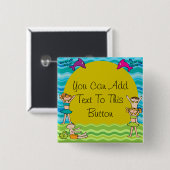 プールカスタマイズパーティーボタン 缶バッジ (正面&裏面)