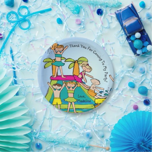 プールカスタマイズパーティー感謝してい誕生日紙プレート ペーパープレート (パーティー)