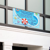 プールカスタマイズ保守修理サービス事業 横断幕 (ビルの外側)