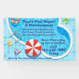 プールカスタマイズ保守修理サービス事業 横断幕