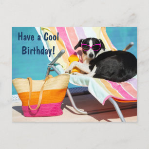 プールカッコいいに誕生日おもしろいがある シーズンポストカード
