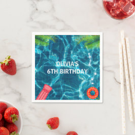 プールカッコいいパーティー |水泳誕生日 スタンダードカクテルナプキン