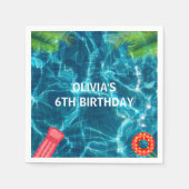 プールカッコいいパーティー |水泳誕生日 スタンダードカクテルナプキン (正面)
