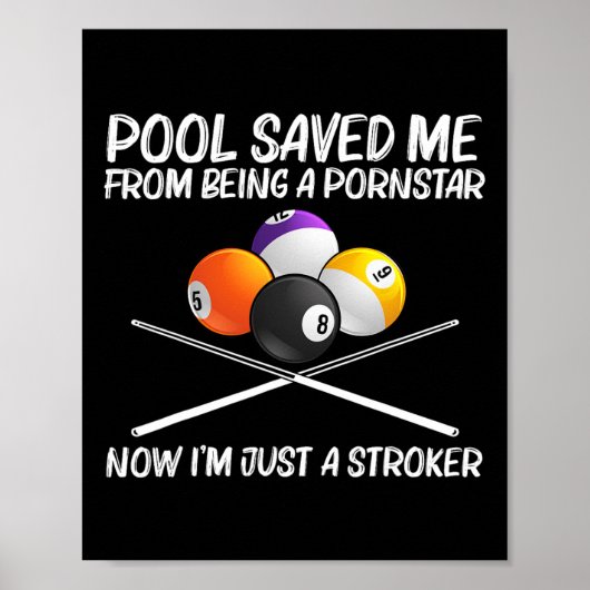 プールカッコいいビリヤード女子男性へ8ボールプール遊 ポスター (正面)