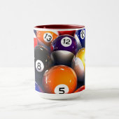 プールカラフル恋人ビリヤードのボールマグ マグカップ (中央)