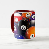 プールカラフル恋人ビリヤードのボールマグ マグカップ (正面左)