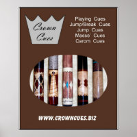 プールキュー付きCrown Cuesポスター