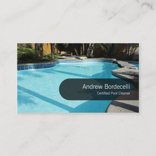プールクリーナービジネスカード澄んスイミングプール 名刺 (正面)