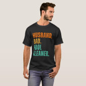 プールクリーナー技術者の衣服夫パパ Tシャツ (正面フル)