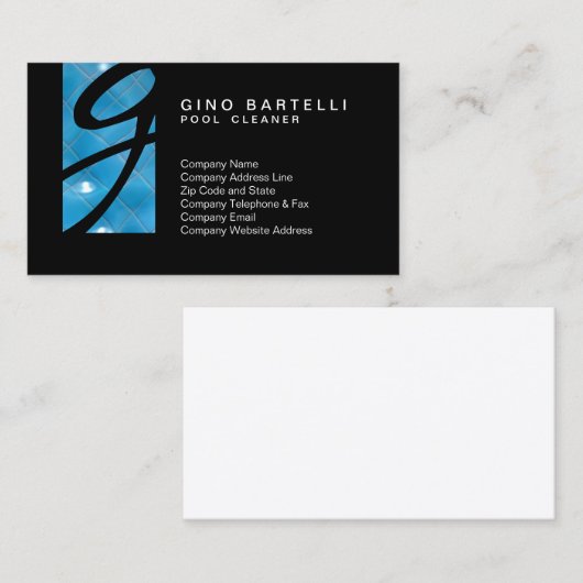 プールクリーナー澄んウォーターモノグラム 名刺 (正面/裏面)