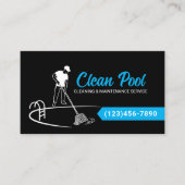 プールクリーニングとメンテナンスサービス 名刺 (正面)