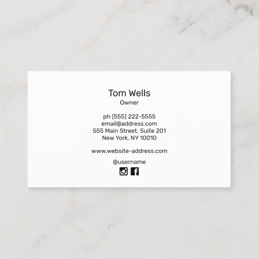 プールクリーニングサービスロゴ名刺 名刺 (裏面)