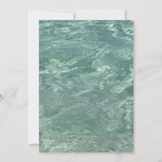 プールクールバースデーパーティーブルーウォーターカスタム時代 招待状 (裏面)