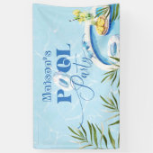 プールクールパーティー男女兼用誕生日 横断幕 (縦)