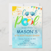 プールクールパーティー誕生日招待状 招待状 (正面)