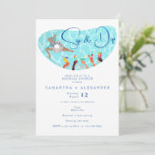 プールクールフルーツカクテルシップ&ディップカップルシャワー 招待状 (スタンド正面)