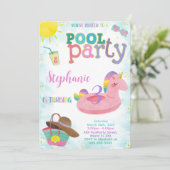 プールクール誕生日招待状 招待状 (スタンド正面)