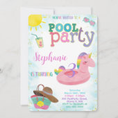 プールクール誕生日招待状 招待状 (正面)