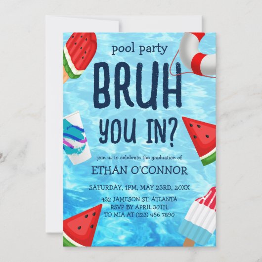 プールグラードパーティー高等学校卒業 招待状 (正面)