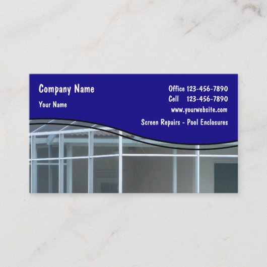 プールケージ画面の修復名刺 名刺 (正面)