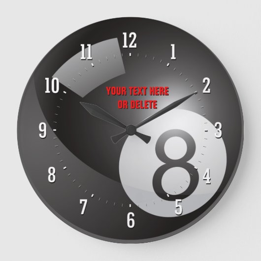 プールゲーム |プレ最高のイヤー ラージ壁時計 (正面)