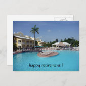 プールサイドでの退職 ポストカード (正面/裏面)