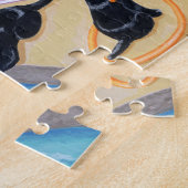 プールサイドのパーティーのラブラドールの絵を描くこと ジグソーパズル (側面)