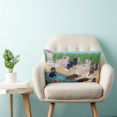 プールサイドのパーティーのラブラドールの絵を描くこと ランバークッション (椅子)