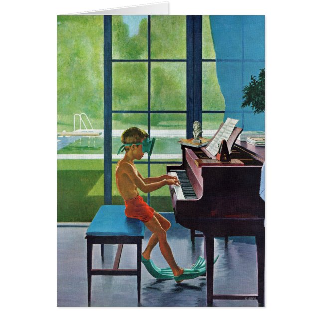 プールサイドのピアノ練習 (正面)