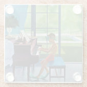 プールサイドのピアノ練習 ガラスコースター (裏面)