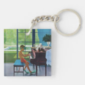 プールサイドのピアノ練習 キーホルダー (裏面)