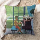 プールサイドのピアノ練習 クッション (ブランケット)