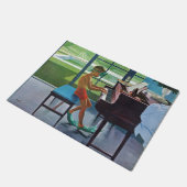 プールサイドのピアノ練習 ドアマット (アングル)