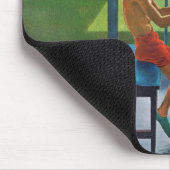 プールサイドのピアノ練習 マウスパッド (コーナー)