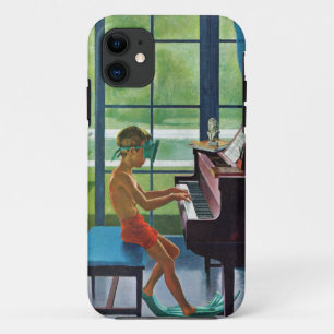 プールサイドのピアノ練習 iPhone 11 ケース