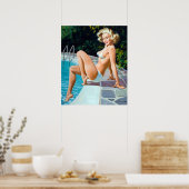 プールサイドのピンアップ ポスター (キッチン)