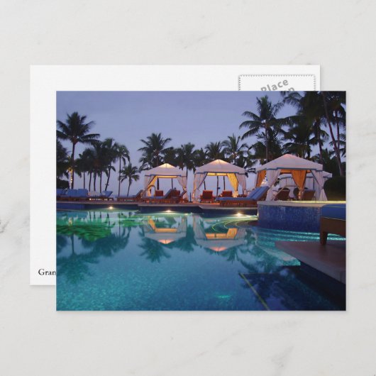 プールサイドの夜明け ポストカード (正面/裏面)