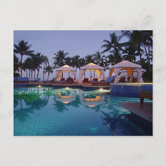 プールサイドの夜明け ポストカード (正面)