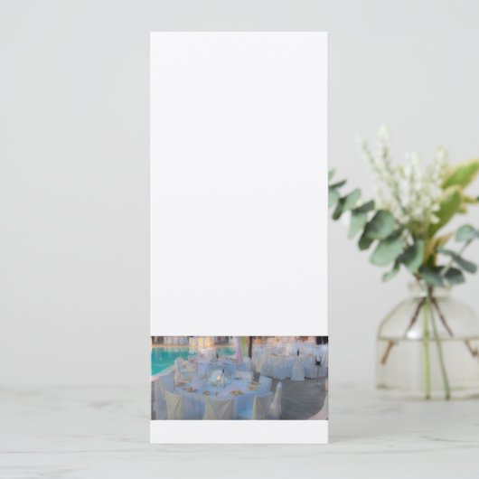 プールサイドの結婚式夕食の招待状 招待状 (スタンド正面)