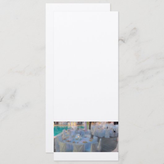 プールサイドの結婚式夕食の招待状 招待状 (正面/裏面)