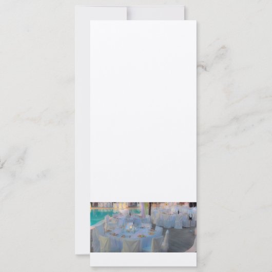プールサイドの結婚式夕食の招待状 招待状 (正面)