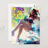 プールサイドアットザクラブファンタジーアートポストカード ポストカード (正面/裏面)