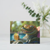 プールサイドカクテルを楽しむアリゲーター シーズンポストカード (スタンド正面)