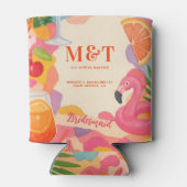 プールサイドサマートロピカルパーソナライズされたバチェロレッテ 缶クーラー (裏面)