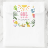 プールサイドテーマ第1誕生日 スクエアシール (バッグ)