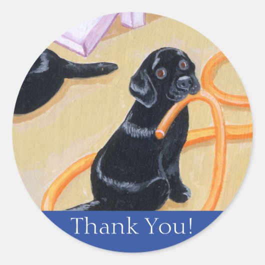 プールサイドパーティー絵画ラブラドール ラウンドシール (正面)