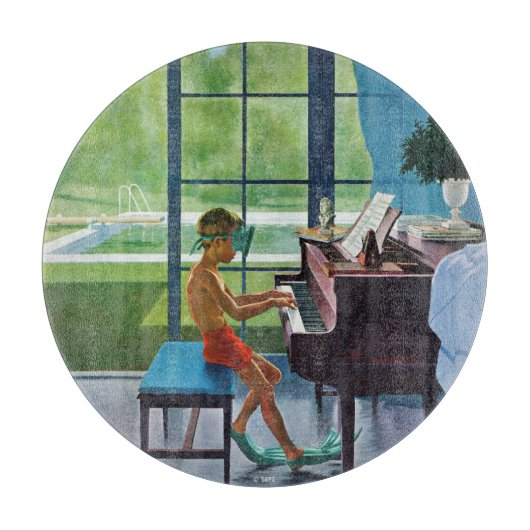 プールサイドピアノ練習 カッティングボード (正面)